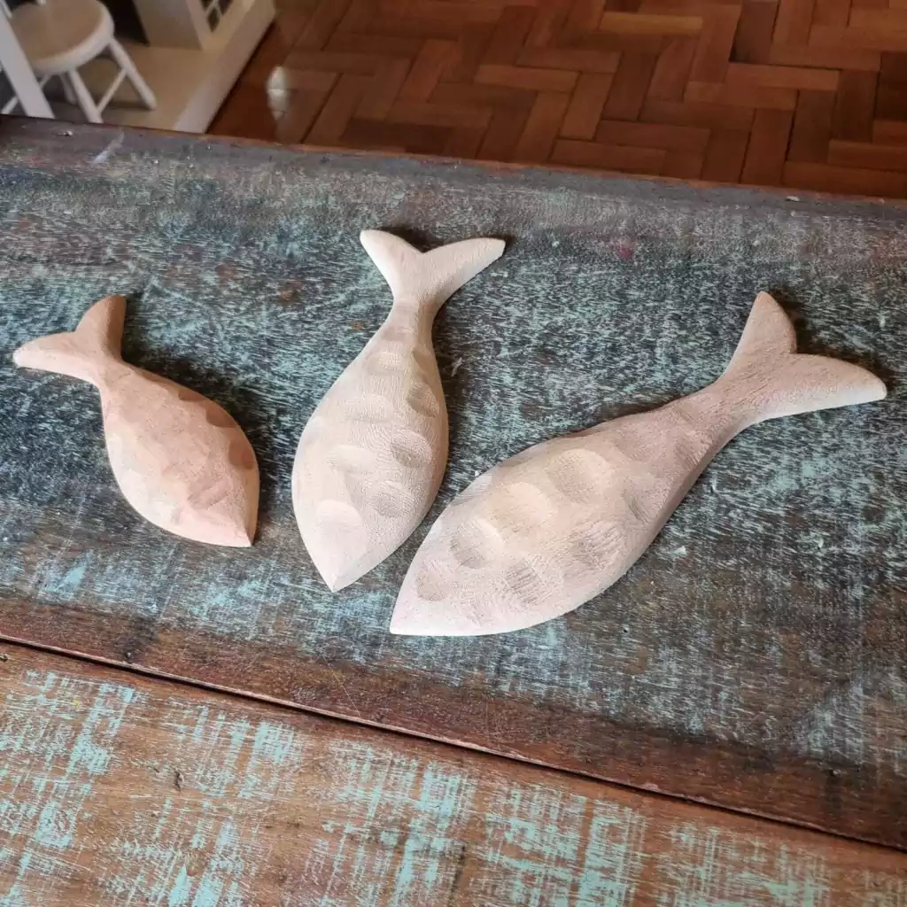 Peixe com textura talhado