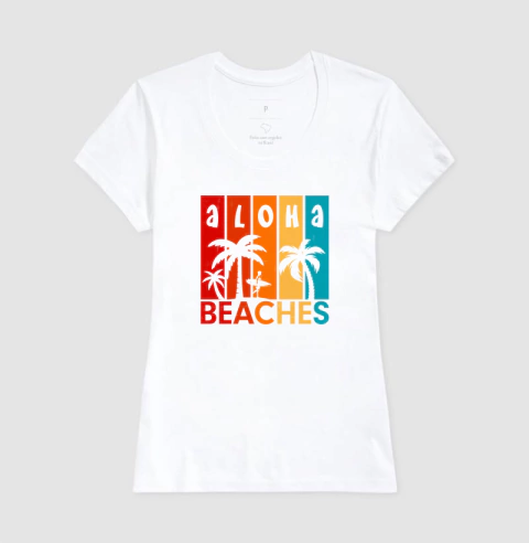 Aloha Beaches 100% algodão. Toque Suave e confortável. na internet