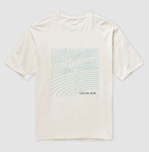 Camiseta Oversized Waves Map 100% Algodão Natural na internet