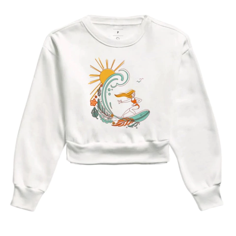 Moletom Cropped Flanelado Surf and Flowers - comprar online