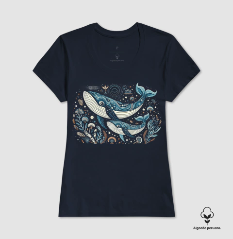 Ocean Whale. Algodão Peruano Certificado. Toque Macio. - Ocean Way 
