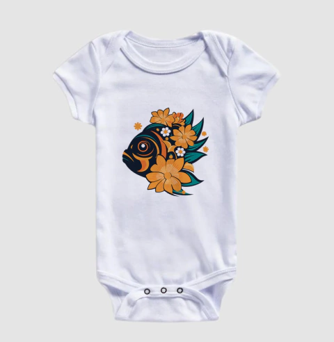 Baby Body Fish and Flower 100% Algodão Natural. - comprar online