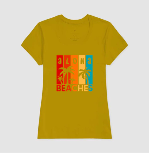 Aloha Beaches 100% algodão. Toque Suave e confortável.