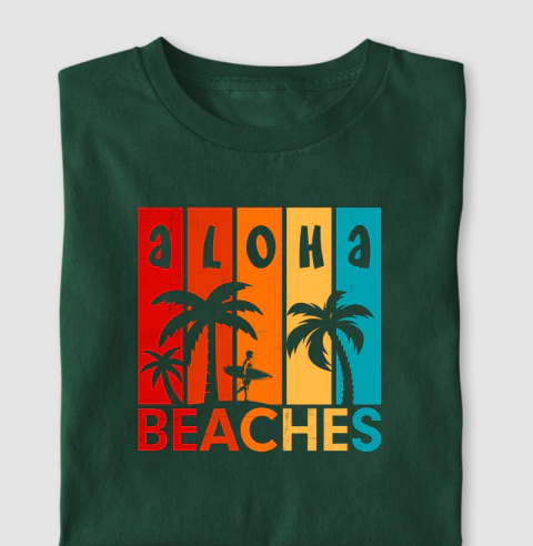Aloha Beaches 100% algodão. Toque Suave e confortável.