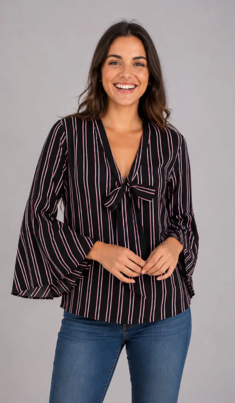 BLUSA CHELSEA RAYADA