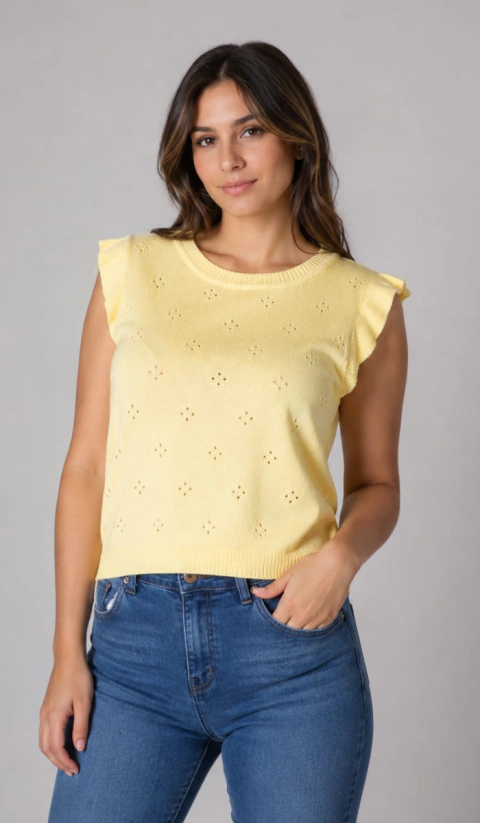 BLUSA MANGA VOLADO LYCRA CELIA