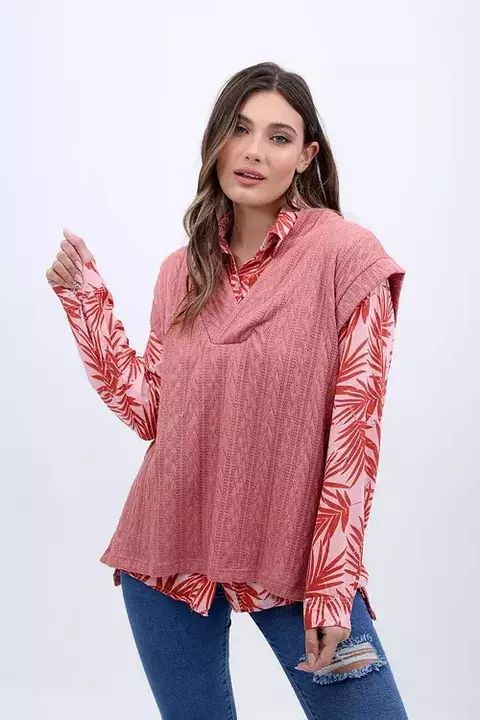 CHALECO TRENZADO OVERSIZE - comprar online