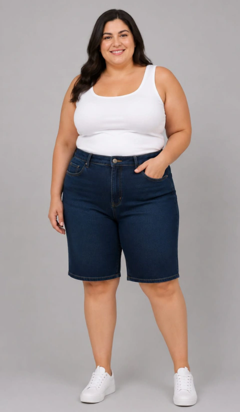 BERMUDA DE JEAN JORT AZUL OSCURO - comprar online