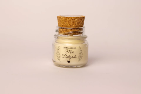 Pronta Entrega - Vela Perfumada 40G para Batizado tampa cortiça