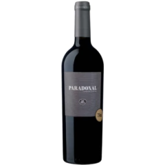 Garrafa de vinho tinto Paradoxal de 750 ml com rótulo elegante.