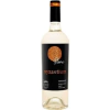 Garrafa de vinho branco Byzantium Blanc Dealu Mare de 750ml, com rótulo preto e detalhes em dourado.