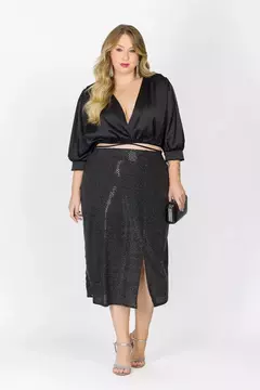 BLUSA COM MANGA 3/4 COM TRANSPASSE - comprar online