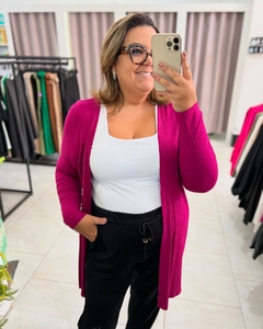 CARDIGAN CANELADO PETTENATI PLUS SIZE - loja online