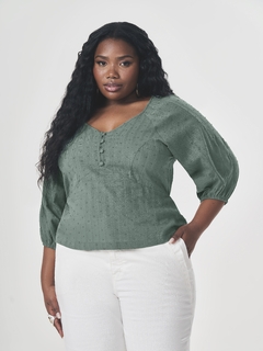 BLUSA VERDE PLUS SIZE na internet