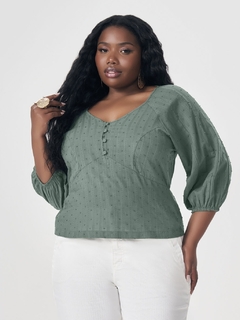 BLUSA VERDE PLUS SIZE - comprar online