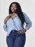 CAMISA JEANS COM BOTÕES ENCAPADOS PLUS SIZE - comprar online