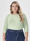 BLUSA CANELADA MANGA 3/4 PLUS SIZE - comprar online