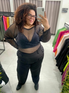 BLUSA TULE LUREX MANGA LONGA