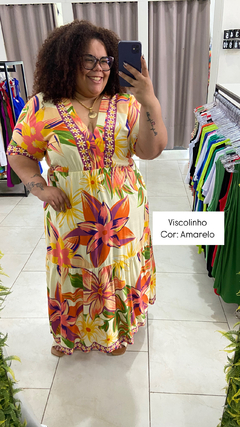VESTIDO GOLA V LONGO - comprar online