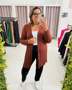 CARDIGAN CANELADO PETTENATI PLUS SIZE - loja online