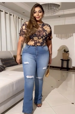CALÇA JEANS FLARE PLUS SIZE - comprar online