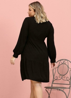 VESTIDO EM VISCOLINHO COM ELASTANO - Maria Flor Moda Plus Size