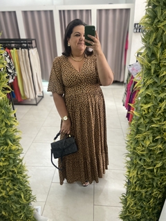 VESTIDO ANIMAL PRINT - Maria Flor Moda Plus Size