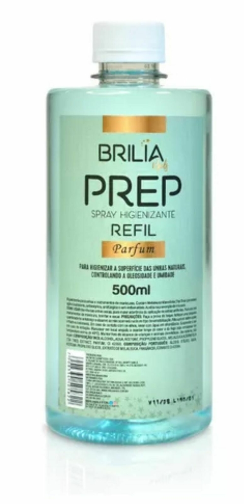 prep parfum refil higienizante para unhas 500ml brilia