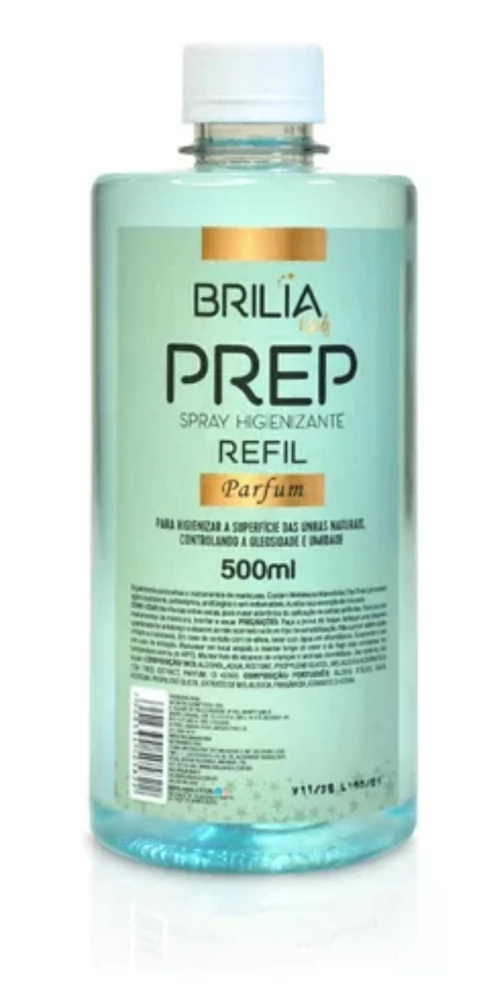 prep parfum refil higienizante para unhas 500ml brilia