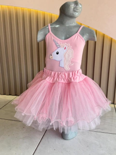 Conjunto collant unicornio com saia tutu glitter - Lola Shop