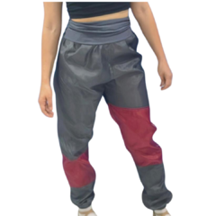 Calça Aquecimento Joy - Cinza com Bordô