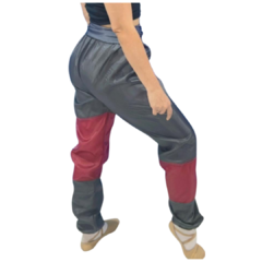 Calça Aquecimento Joy - Cinza com Bordô - comprar online