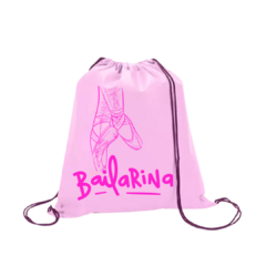 mochila saco bailarina infantil - Rosa