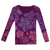 Long sleeve t-shirt - JUANA LONG SLEEVE Ñandutí purple hearts