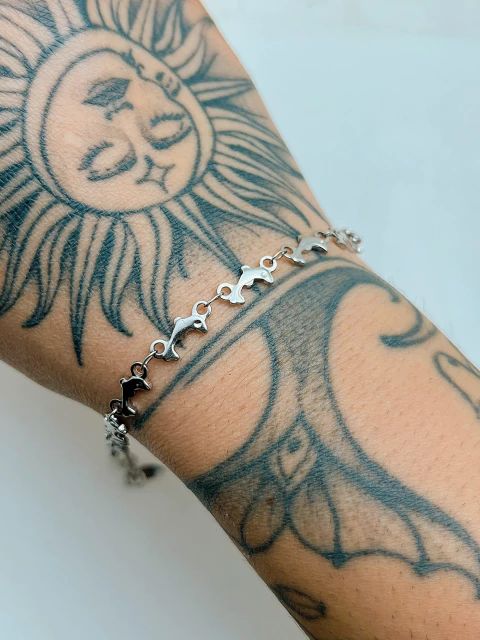 Pulseira golfinhos em aço inoxidável - comprar online