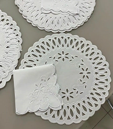 Jogo Americano em Richelieu Jasmim branco