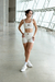 Shorts Malu Recortes cor OFF white - Heatz Fitness