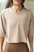 Cropped Oversized bordado cor capuccino - comprar online