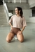 Cropped Oversized bordado cor capuccino - Heatz Fitness
