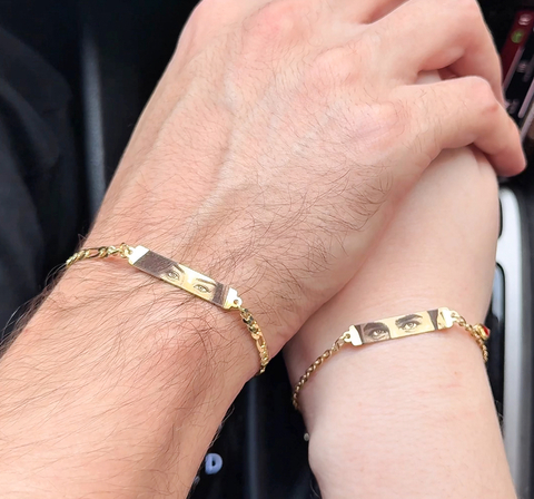 Combo casal 2 pulseiras: 1 feminina e 1 masculina personalizada - comprar online