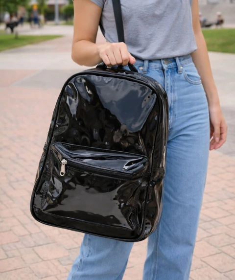 Mochila universitaria charol - comprar online