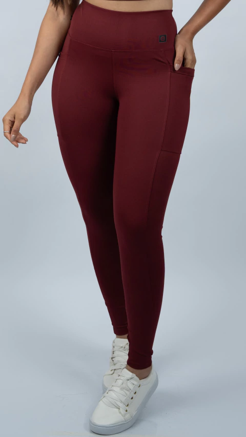 LEGGING com bolso no suplex poliamida Marsala - comprar online