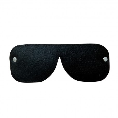 Antifaz Ciego Cuero Y Peluche Negro BDSM