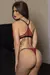 Conjunto Renda sem Bojo com Correntes Vermelho Garota Veneno - comprar online