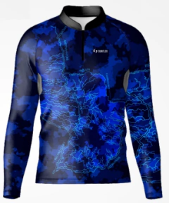Camiseta UV50+ Sunflex® Linhas - Camuflada Azul - comprar online
