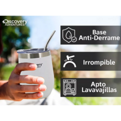 Mate de Acero Inoxidable 350ml con bombilla - tienda online