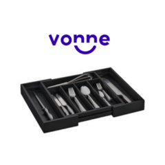 Cubertero Extensible Madera Bambu Black - TiendaDuplo