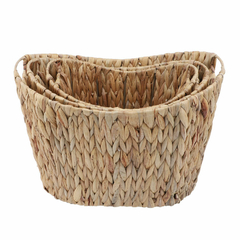 Set de 3 cestos ovales de jacinto - comprar online