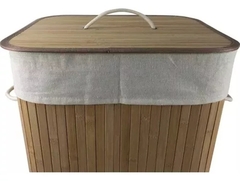 Cesto Doble Rectangular Plegable de Bambú en internet