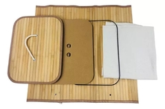 Cesto Doble Rectangular Plegable de Bambú - tienda online